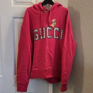 Gucci Hot Pink Oversized Hoodie "Year of the Pig" Size M